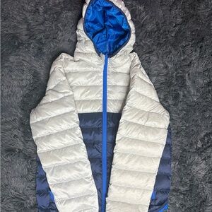 Eddie Bauer Navy and Blue Puffer Jacket Size Kids Large